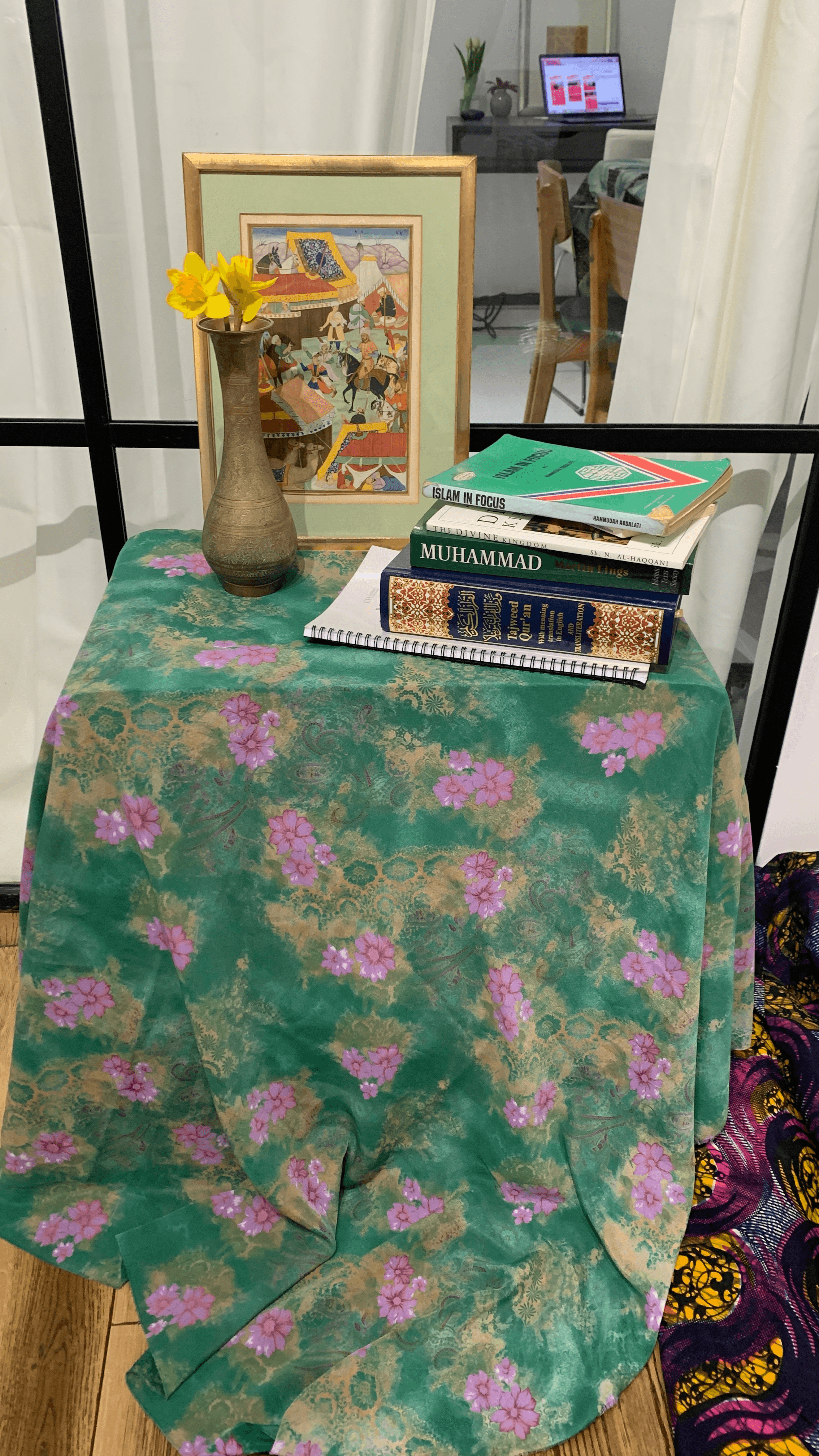 table with green decor