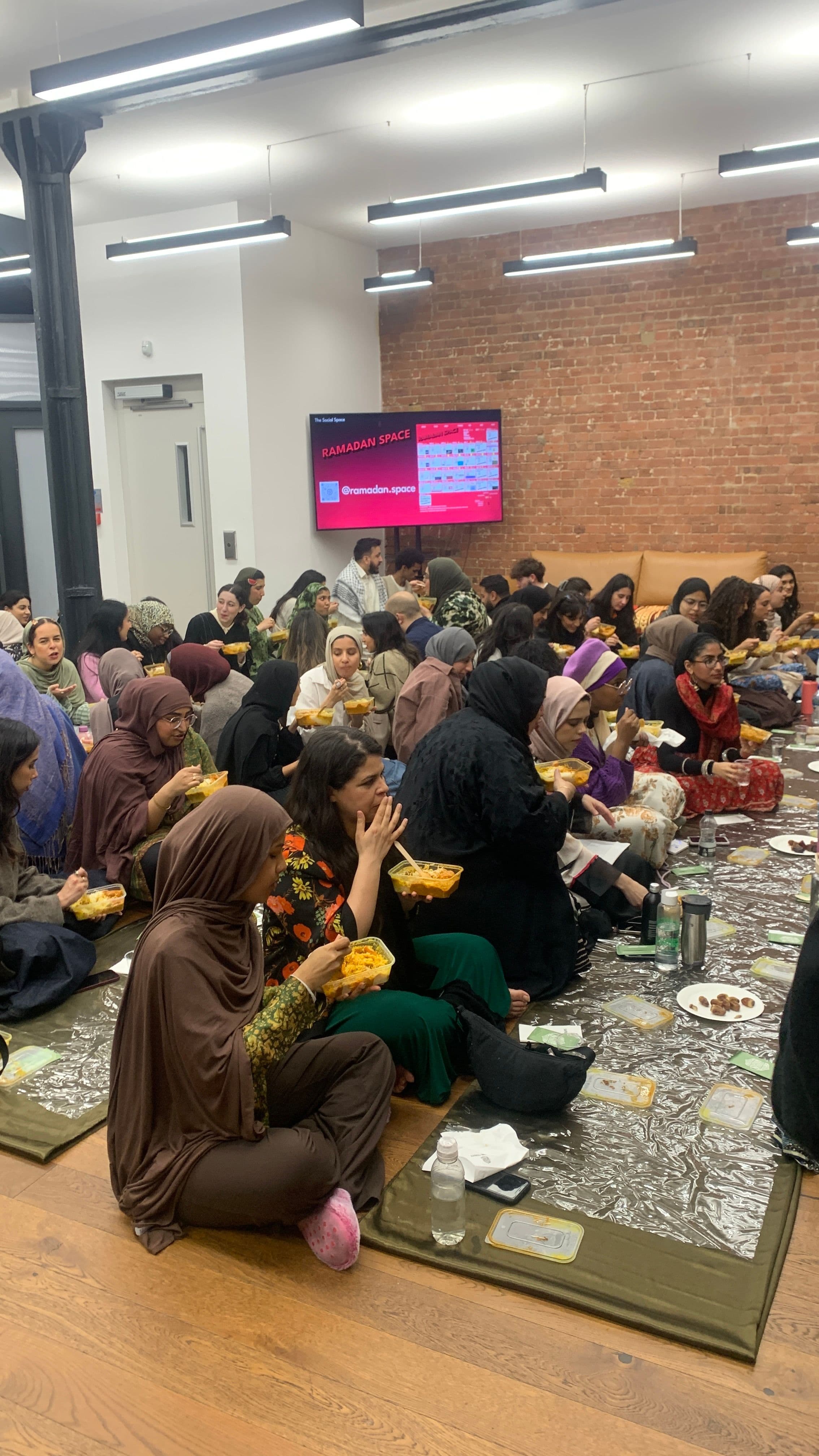 group of people eating